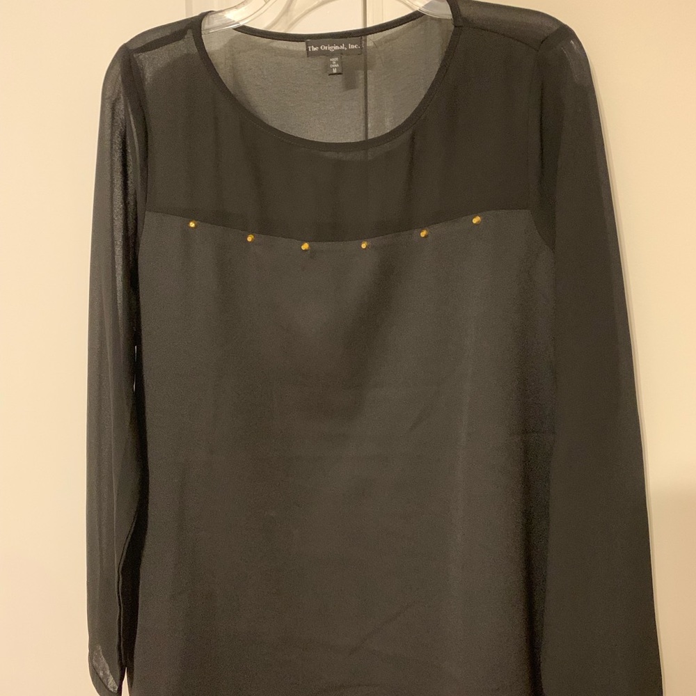 Black blouse with gold studs